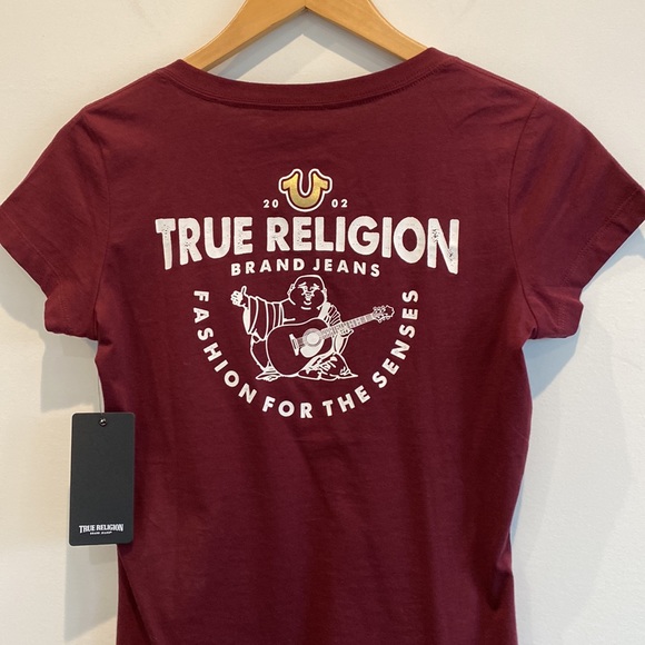 NEW True Religion Women’s V Neck Logo Tee - Picture 5 of 6